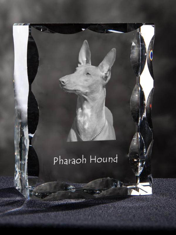 Pharaoh Hound, Kelb tal-Fenek - crystal with a picture of a dog, glass statuette with a picture, unique frame with a picture from Art-Dog brand