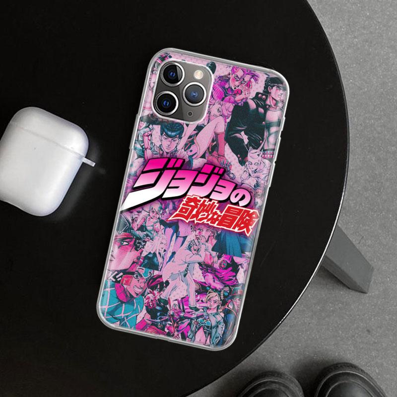 Чехол для телефонаJOJO Аниме Мультфильм Для iPhone 11 12 13 Mini 14 15 Plus 16 Pro Max 17 Air 7 8 + SE Арт Индивидуальный Fundas 11 12 1