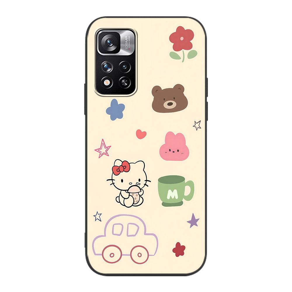 Милый Чехол Hello Kitty для Xiaomi Redmi 10A 10C 9C 12C 9A 9i 10 12 9 Prime 9T K40 Pro Черный Мягкий ТПУ Чехол-Сумка для Мобильного Телефона