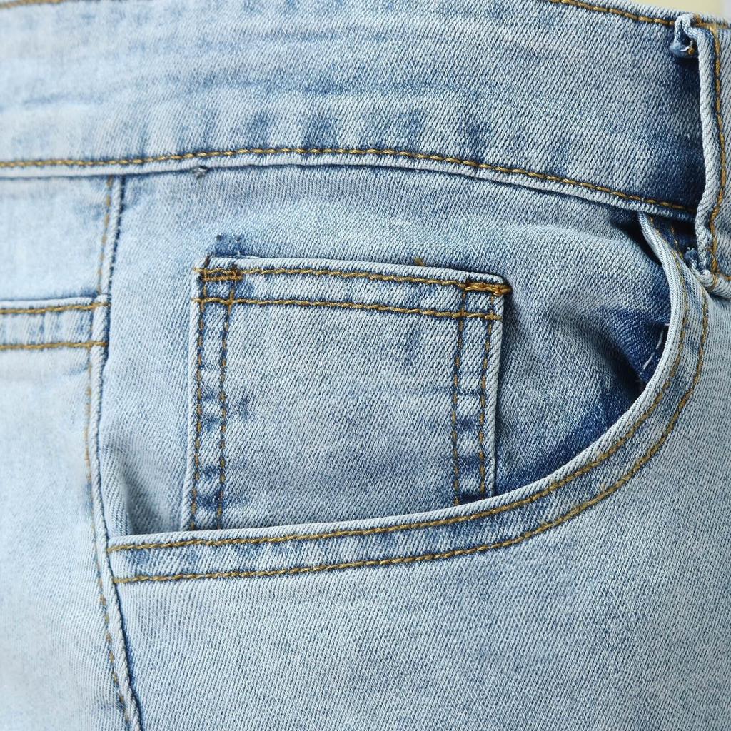 Mens Stretch Baggy Straight Leg Jeans Loose Comfortable Elastic Waist Fashion Casual Denim Pants Bottoms for Men Daily Wear