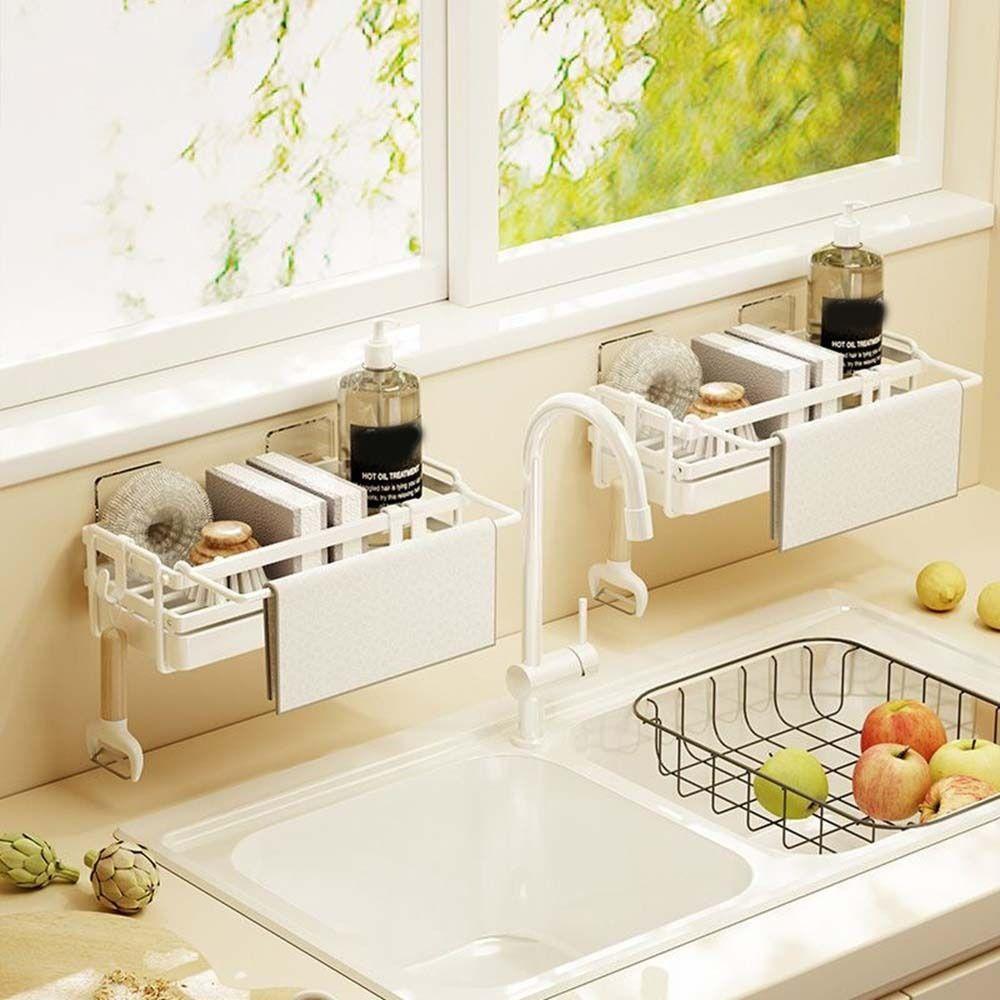 Self-draining Sink Faucet Storage Rack Waterproof Sink Rag Rack Dishcloth Drainer Bathroom