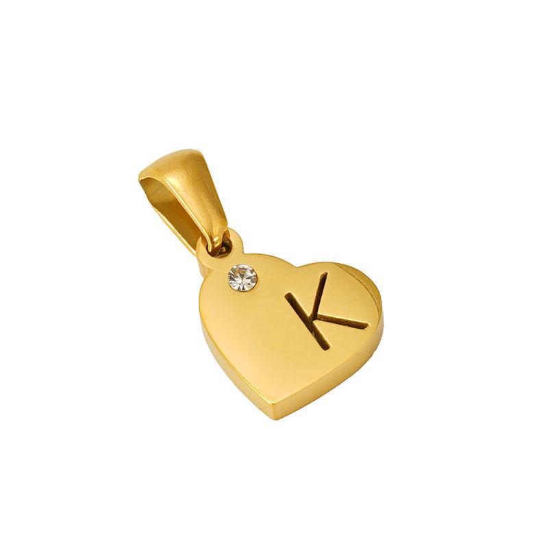 Подвеска «Любовь» из 26 букв: Ожерелье с инициалами в форме сердца из нержавеющей стали для женщин