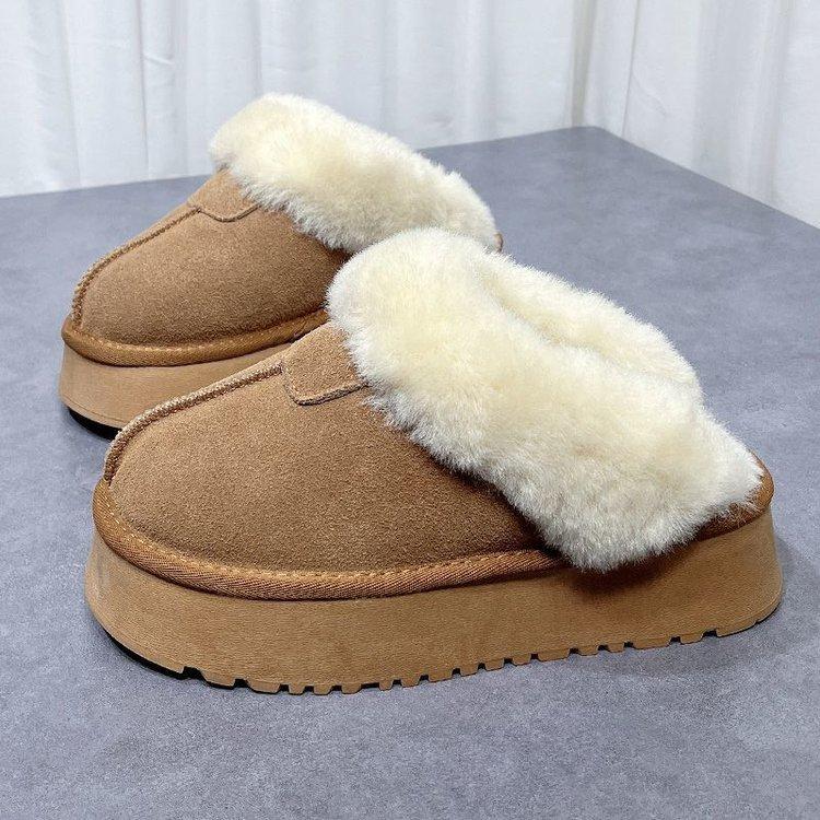 New Thick-soled Shoes, Snow Boots, Women's Shoes, Thickened and Fleece Flip-flops