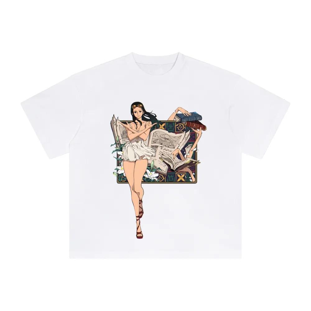 One Piece Nico Robin Unisex Tshirt 2026 Summer New Anime Print American Hiphop Flower Casual Parentchild Short Sleeved Top