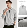 Men's Long-Sleeve Polo Shirt with a Turn-Down Collar, Loose-Fitting Zip-Up Sweatshirt, Base Layer Shirt for Men, Trendy for Autumn 2025