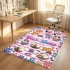 Cat Theme Crystal Velvet Rug Personalized Custom Name Text Soft Floor Mat Home Decor