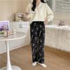 Cartoon Cat Fleece Christmas Pajama Pants for Women