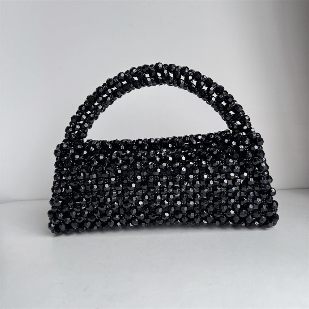 Handmade Bead Bag Big Hand Woven Handbags Unique Designer Ladies Party Bag Top Handle Phone Purses and Handbags