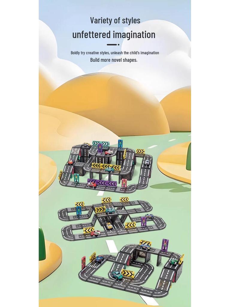 5.5СМ Магнитные Дорожные Трассы Автомобили Строительные Блоки для Детей
