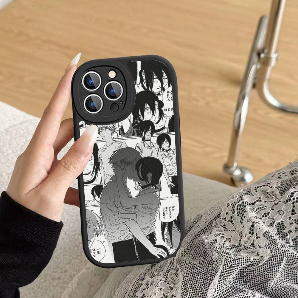 Крутой Чехол Для Телефона С Аниме R-Reze Для IPhone 16 15 14 11 12 13 Pro Max Plus Задняя Кожаная Крышка