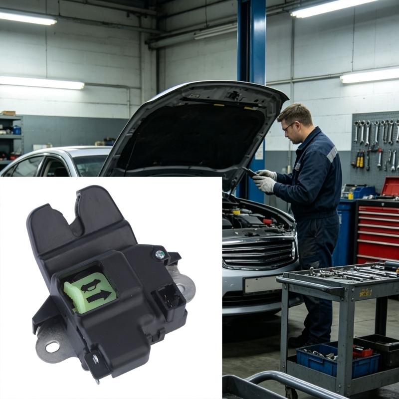Rear Lock Actuator 81230A7020 Replacement Assembly for Trunk Position Service with Molded Housing, Mounting Bracket Points, and Single Unit Supply