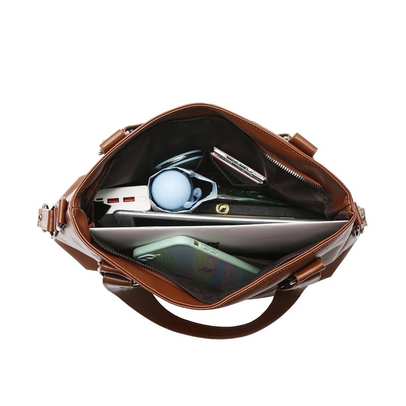 Женская мягкая кожаная сумка-тоут, сумка для мамы среднего возраста, большая вместимость, сумка через плечо