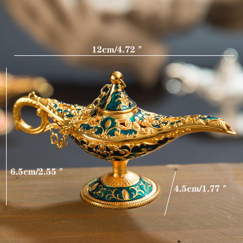 12см(4,7")Классические редкие лампы Hollow Legend Aladdin Magic Genie для благовоний, ретро-лампы Wishing Oil Lamp для домашнего декора, подарок