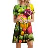 Фрукты и овощи 3D печатные платья для лета модная женская одежда свободного покроя с коротким рукавом мини-платье свободного покроя