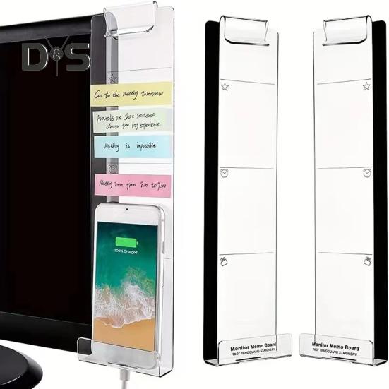Компьютерная доска для сообщений, магнитный монитор, доска для заметок, держатель для липких заметок с самоклеящимися металлическими полосками, настольные аксессуары
