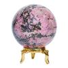 Crystal Ball with Metal Stand Gemstone Ball Healing Sphere Sculpture Figurine for Fengshui Meditation Divination Home Decoration Photography