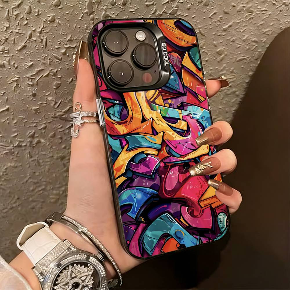 G-Граффити Арт Крутая Вещь Чехол Для Телефона Для iPhone 17,16,15,14,13,12,11 Plus,Pro Max,XS,Красочный Серебристый Черный Чехол