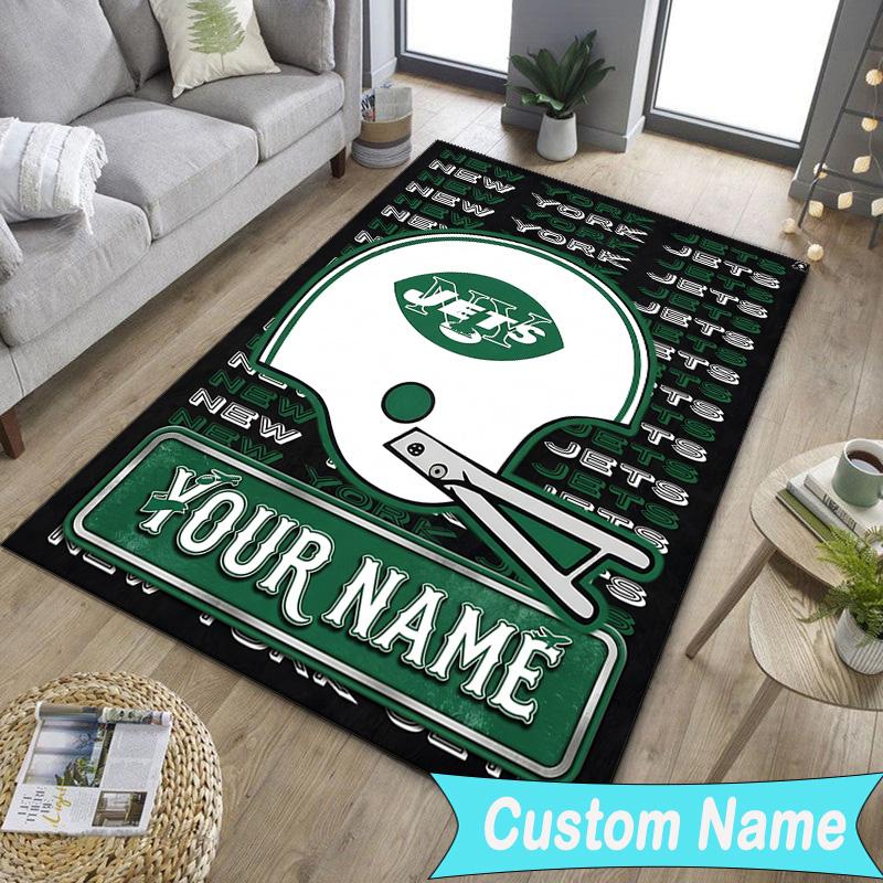 Custom NameJets Football Carpet, Indoor Rug, Chair Rug, Living Rooms, Doormat Made From Polyester Home Decor Birthday Christmas Gifts