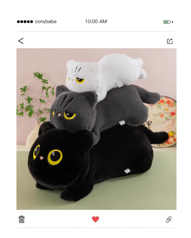 Cross-Border Plush Cat Pillow – Cute Long Striped Cushion Toy