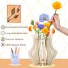 1 PC Wooden Puzzle Flower Vase Home Decor Accessory Flower Bouquet Building Set Eco-Friendly Wood Flower Vases for Home Decor