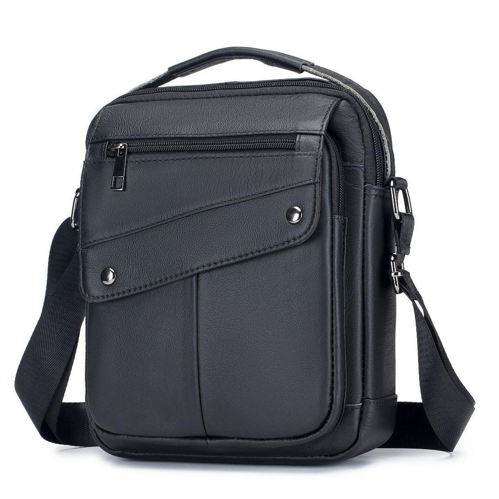 Business High-capacity Cowhide Men's Bag, Genuine Leather Shoulder Bag, Men's Vertical Bag, High-end Men's Crossbody Bag