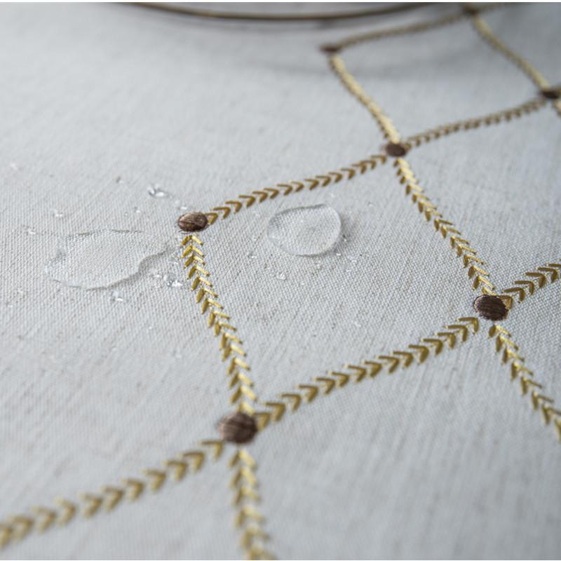 Proud Rose Новый скандинавский Лен Алмазообразный Геометрический Вышитый Водонепроницаемая Скатерть Квадратная Ткань для Полотенца