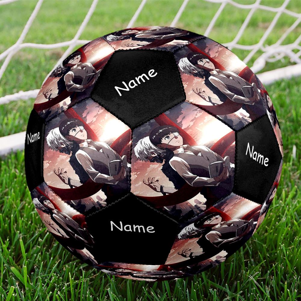 Custom Name Tokyo Ghoul Theme Size 5 Soccer Ball, Suitable for Both Indoor and Outdoor Matches, a Gift Suitable for Everyone.