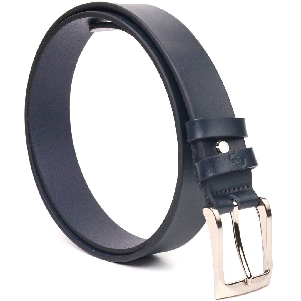 Брючный мужской кожаный ремень GRANDE PELLE Leather Belt 21450 Синий