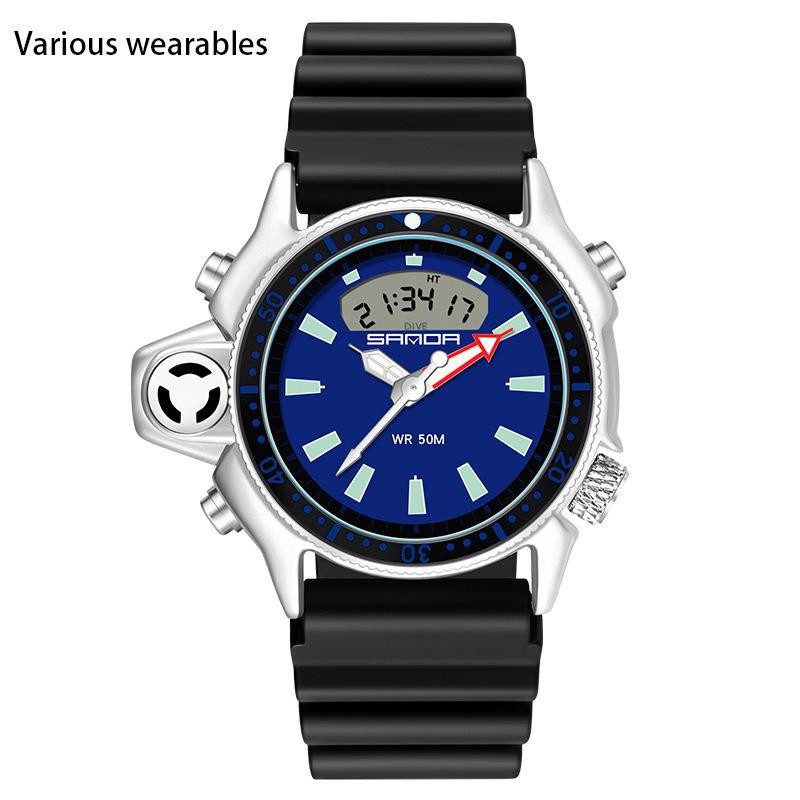 Новые спортивные часы с большим циферблатом, многофункциональные водонепроницаемые часы для мужчин и женщин, студенческие часы