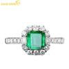 Классическое кольцо из медного сплава с квадратным зеленым цирконом, женские ювелирные изделия, свадебный подарок для вечеринки