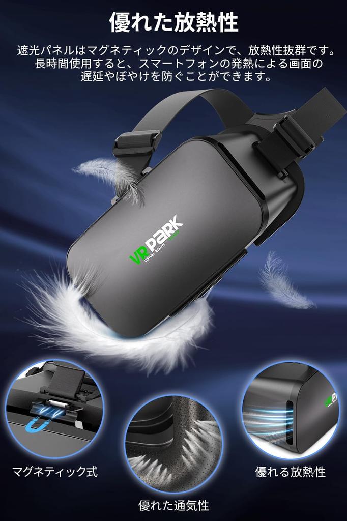 binoa VR Goggles for Viewing Angle Cover Protection Light Leak 3D 1080P Aspherical Glasses Blue Light Adjustable Focal Length Interpupillary Good Heat