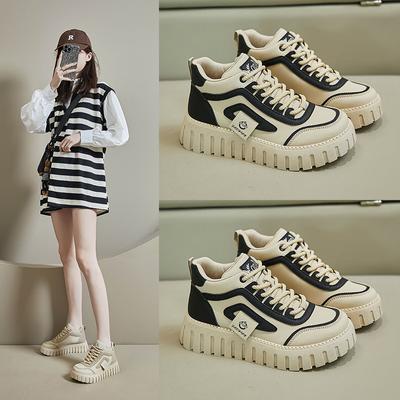 Весна новый инс высокий верх женские студенческие высокий верх платформа повседневная обувь уличная съемка КТ