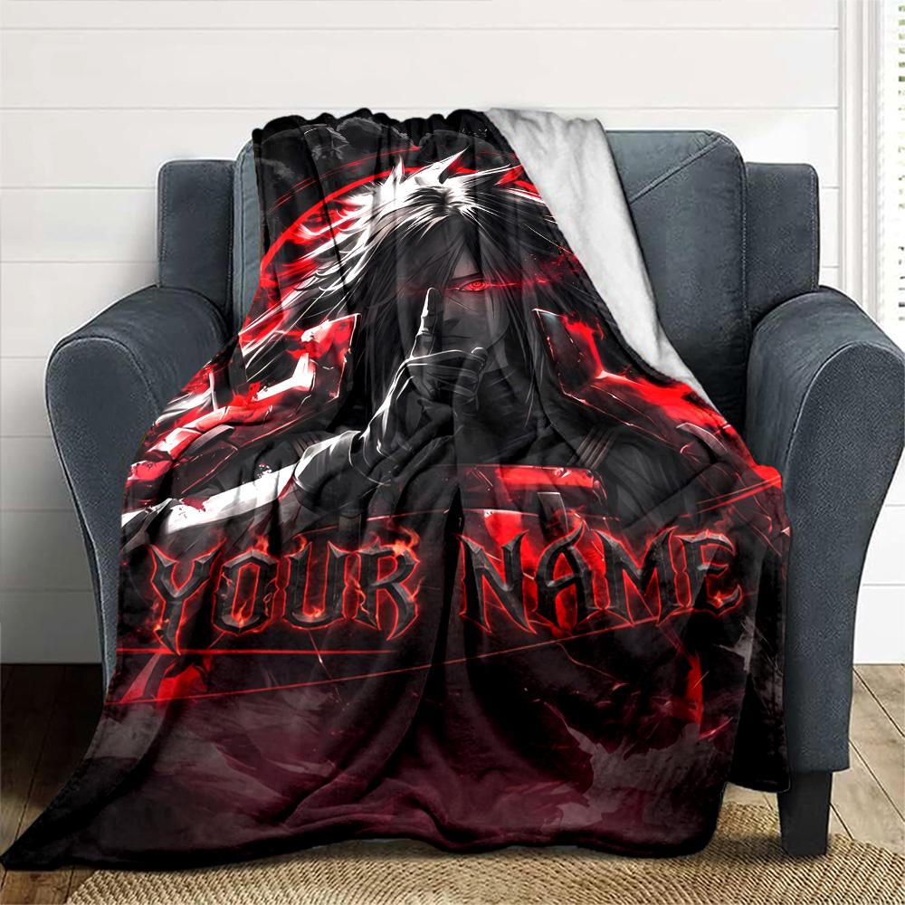 Naruto Character Personalized Name Blanket Throw Personalized Blanket Warmthful Decor for Office Livingroom Seaside Living Room for All Occasions