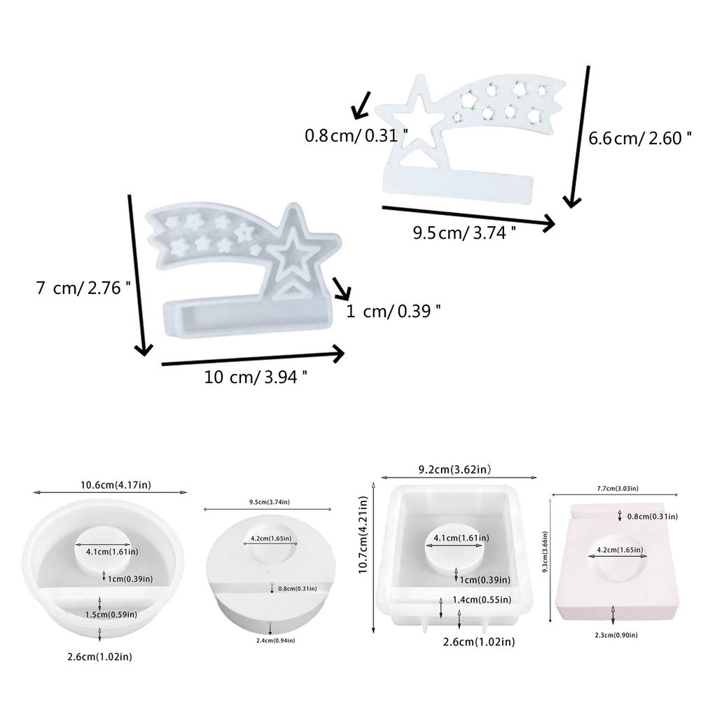 Звездный дом Подсвечник Гипсовая силиконовая форма Подставка для свечи Форма для бетона цемента Сделай сам Ручная работа Смола Ремесло Украшение для дома