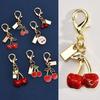 Exquisite High-End Cherry Keychains  Versatile Bag Pendant Car Key Ring Creative Backpack Decoration Accessories Gifts