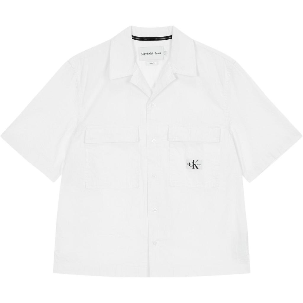Calvin Klein Logo-patch Seersucker Shirt J325175-YAF