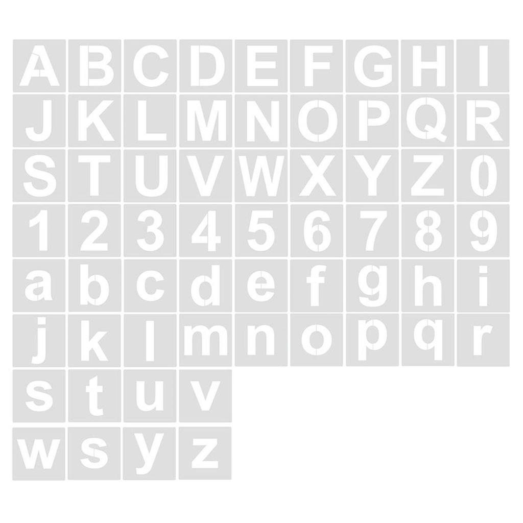 60 шт. трафаретов для букв и цифр, шаблоны для рисования, многоразовые трафареты из ПЭТ для рисования на бумаге, дереве, металле, ткани, стене