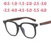 Квадратные мужские очки для близорукости с дужками под дерево и металлическими заклепками Очки для близорукости 0 -0.5 -1 -1.25 -1.5 -1.75 -2.0 До -6