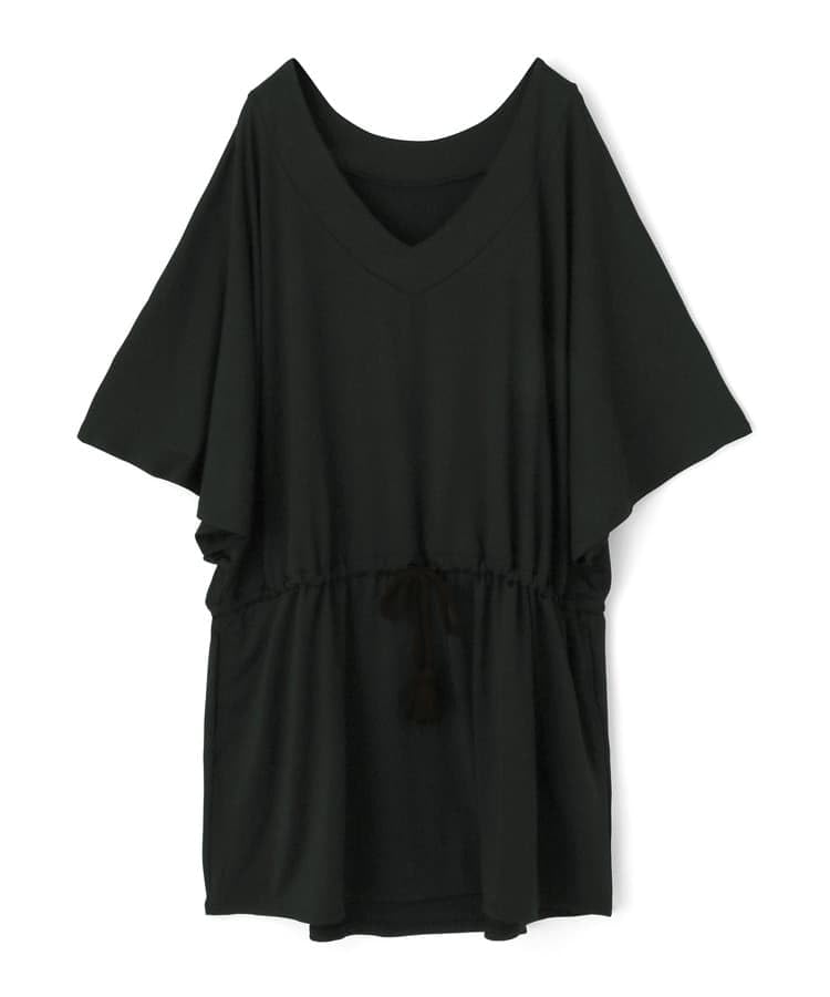 Swimwear Paradise UPF Size Black San-ai Women's 50+ Poncho, 55-53-5-1129,