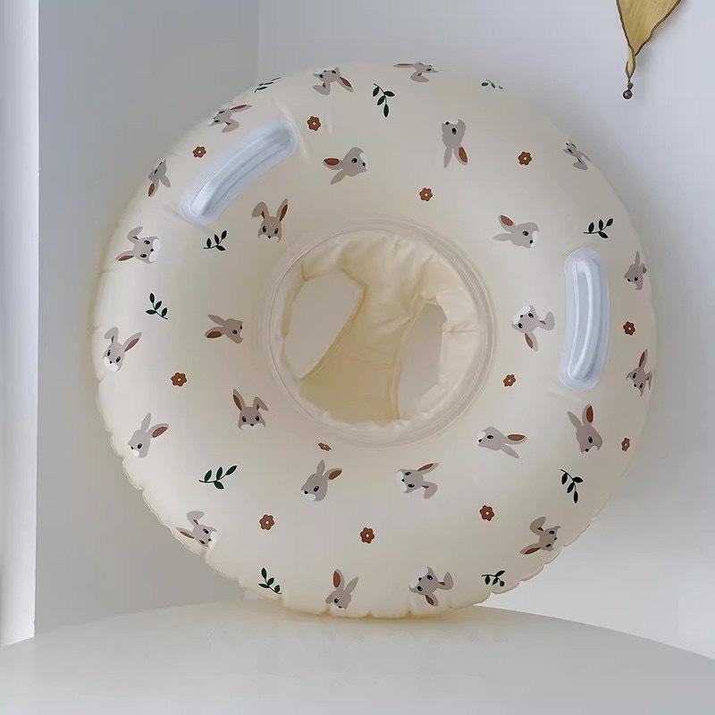 Детский надувной круг для плавания «Маленький кролик» с двойной воздушной камерой и утолщенными надувными рукавами