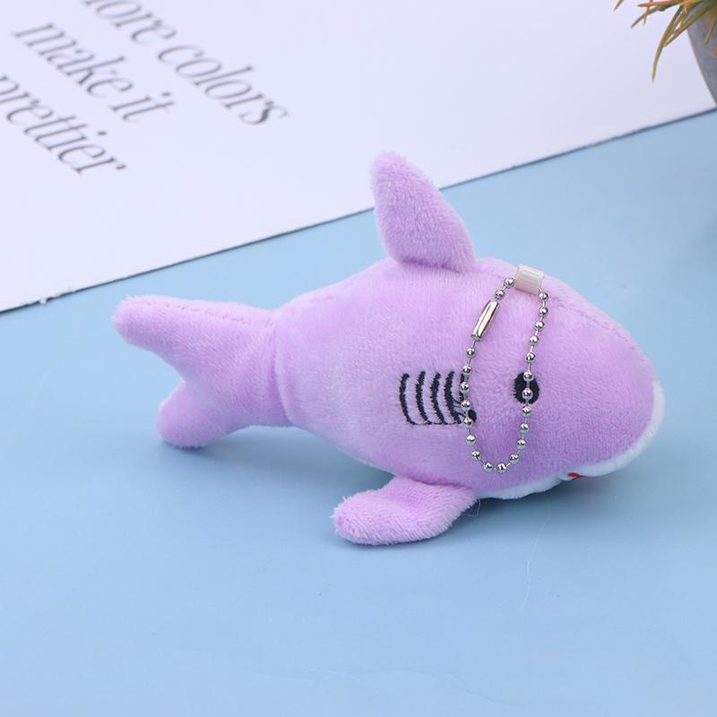 Cute Cartoon Stuffed Plush Shark Pendant Key Chain Ring Doll Toys For Kids Gifts