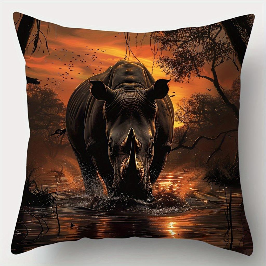 Наволочка с африканскими саванными животнымиПодходит для дивана, автомобиля, спальни, декоративная наволочка для подушки