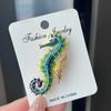 Vintage Enamel Seahorse Brooch Pins for Women Man Colorful Animal Casual Party Office Brooches Jewelry Gifts