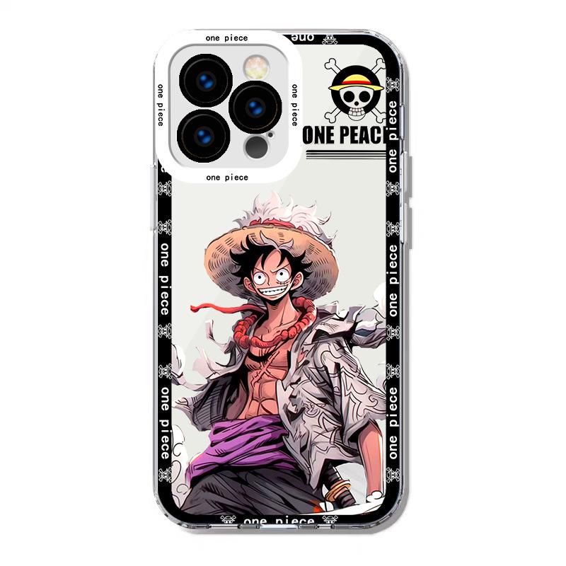 Прозрачный чехол «Ангельские глазки» для Apple 14 Pro Max, iPhone 15 Plus, XR — дизайн Луффи и Зоро.