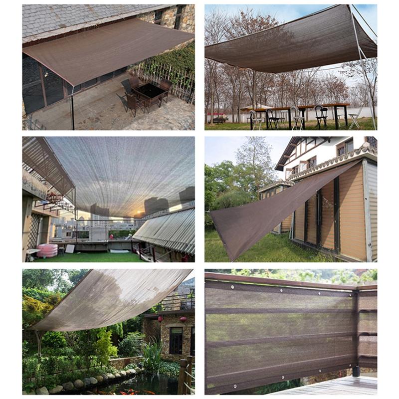 Summer Camping Sunshade Net Brown Anti-UV Awning Balconies Courtyards Swimming Pools Greenhouse Sunscreen Sun Shelter Cover Net