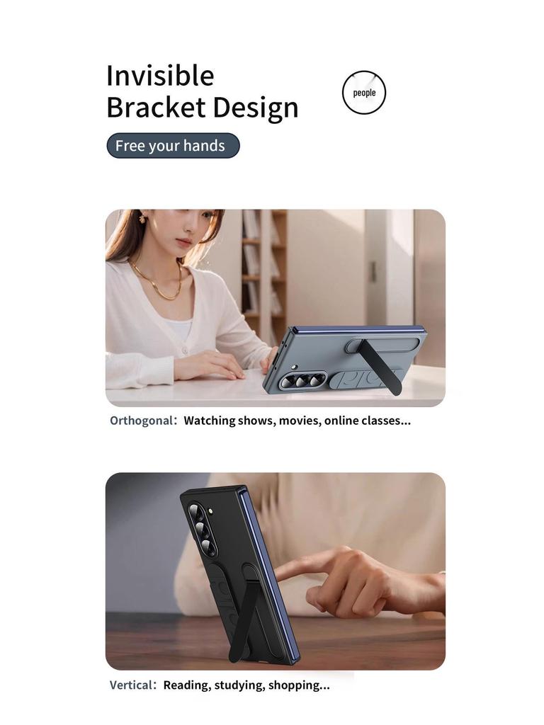Чехол для Samsung Galaxy Z Fold 7 с вертикальным ремешком на запястье и подставкой - Полная защита, Защита от падений