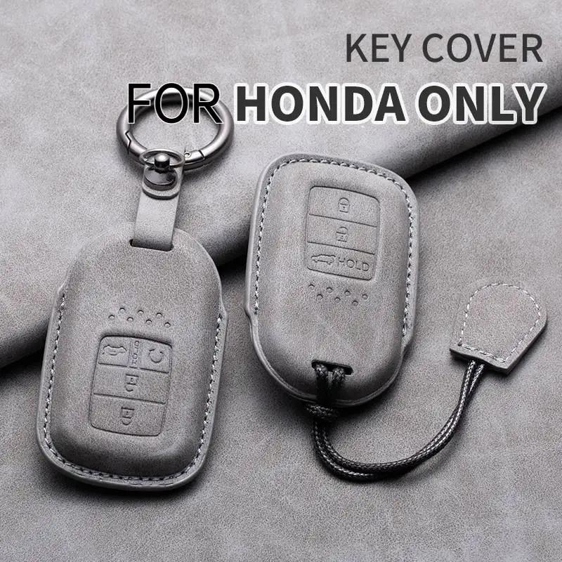 Car key case cover holder leather keychain shell for Honda Accord EX for Honda Civic CRV CRZ HRV Pilot Ridgeline 2016 2017 2018