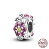 925 Sterling Silver Classic Flowers Love Beads Fit Bracelet Beads Pendant Colorful Women Jewelry DIY Gift 2024