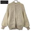 CLANE 17106-2051 Cable Boa Knit Blouson Jacket F IvoryUsed