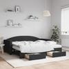 VidaXL Daybed with Trundle and Drawers Black 90x190 Cm Fabric 3197254